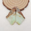 Nugget Chrysoprase Earrings Stone Pair，用于制作耳环的石头，32x24x3mm，7.3g