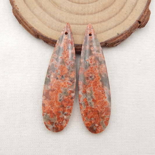 Bumble Bee Stone Teardrop Earrings 石制耳环，41x14x5mm，8.5g