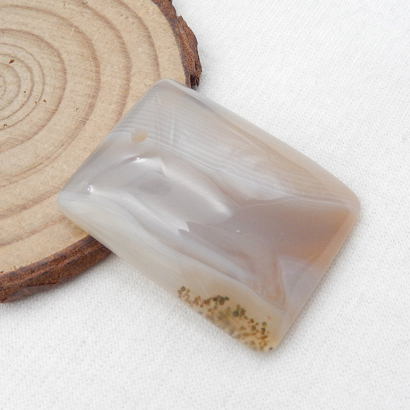 Natural Banded Agate Pendant Bead 36X27X8mm, 15.1g