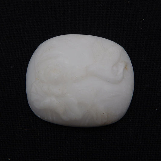 Perles de pendentif en jade blanc sculptées à la main naturelles et exquises. 39X35X8mm, 18.8g