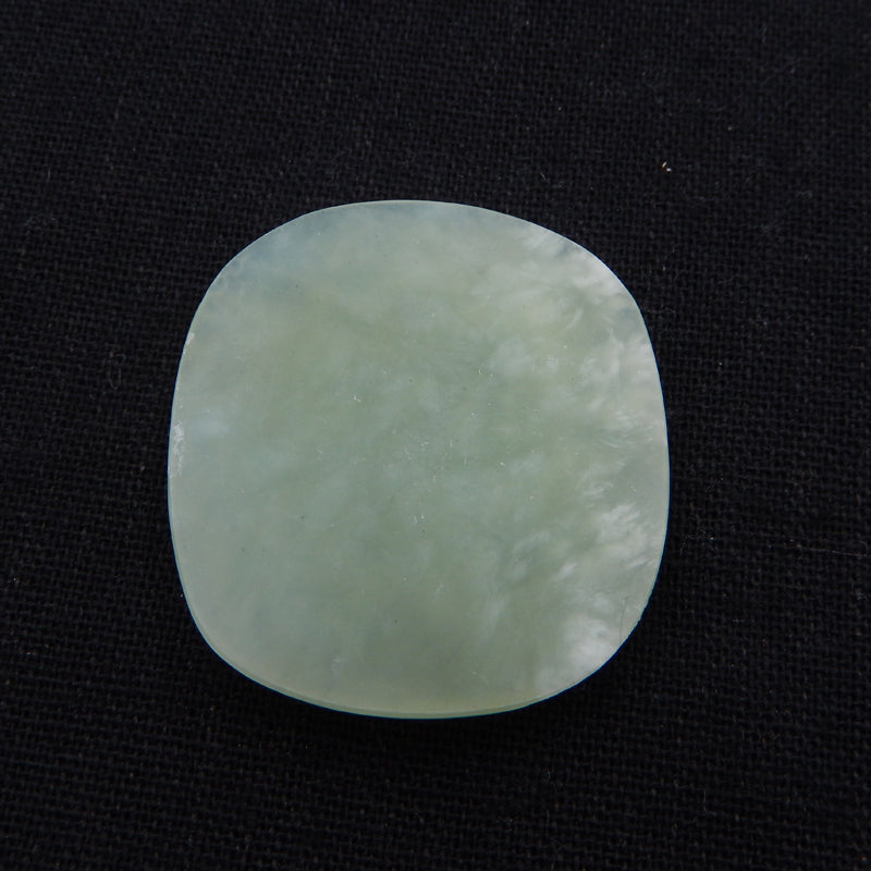 Natural Nephrite Jade Carved flower Cabochon 39X35X7mm, 14.8g