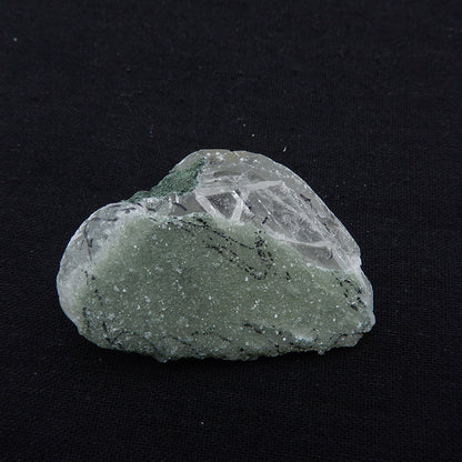 Quartz with Prehnite mineral specimen, 66x43x19mm, 63.4g