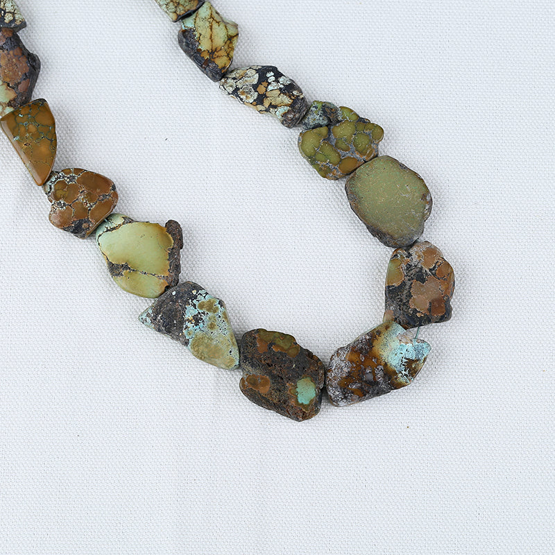 Raw Gemstone Necklaces, Natural Turquoise Gemstone Necklaces, Adjustable Necklace, 1 Strand, 20-28 inch, 110g