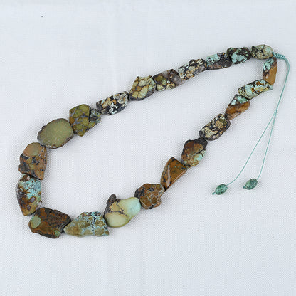 Raw Gemstone Necklaces, Natural Turquoise Gemstone Necklaces, Adjustable Necklace, 1 Strand, 20-28 inch, 110g