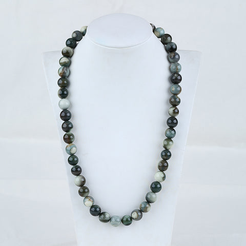 Alxa Agate Loose Beads, DIY Accessories, Stone, Jewelry, Round Shape Necklaces, 1 Strand, 20 Inch, 95g