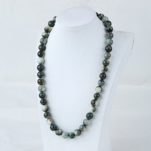 Alxa Agate Loose Beads, DIY Accessories, Stone, Jewelry, Round Shape Necklaces, 1 Strand, 20 Inch, 95g