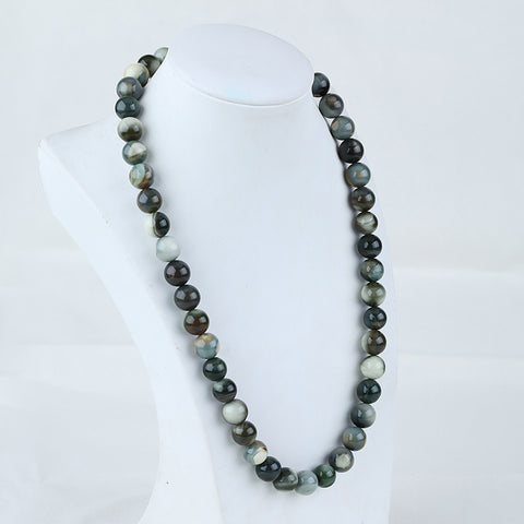 Alxa Agate Loose Beads, DIY Accessories, Stone, Jewelry, Round Shape Necklaces, 1 Strand, 20 Inch, 95g