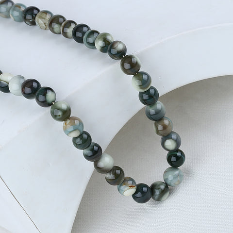 Alxa Agate Loose Beads, DIY Accessories, Stone, Jewelry, Round Shape Necklaces, 1 Strand, 20 Inch, 95g
