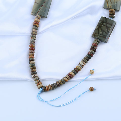 1 Strand Natural Multi-Color Picasso Jasper Beads for Necklace 22-32 inch 140g