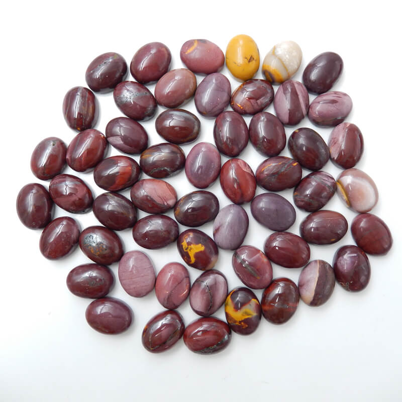 1 Piece Oval Gemstone Cabochon, Amethyst, Obsidian, Tiger's Eye, Red Tiger's Eye, Red Agate, Serpentine and Mookaite, about 20x15x7mm, 3-4g - MyGemGarden