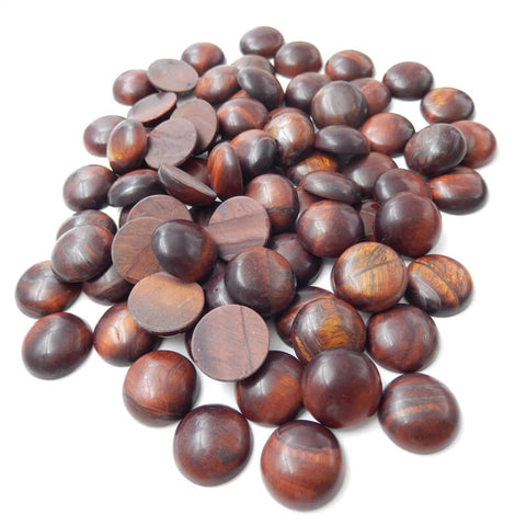 1 Piece Round Gemstone Cabochons, Amethyst, Obsidian, Tiger's Eye, Red Tiger's Eye and Sodalite, about 16x16x7mm, 2-3g - MyGemGarden