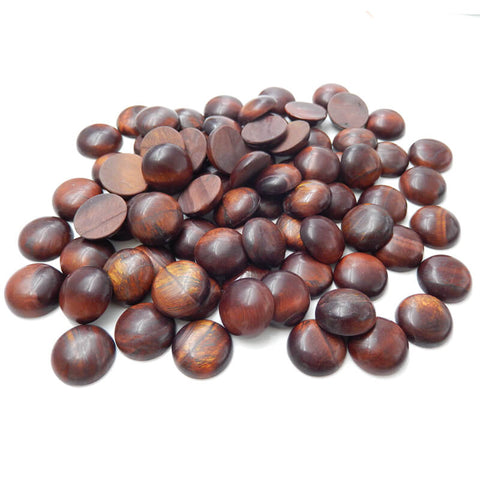 1 Piece Round Gemstone Cabochons, Amethyst, Obsidian, Tiger's Eye, Red Tiger's Eye and Sodalite, about 16x16x7mm, 2-3g - MyGemGarden