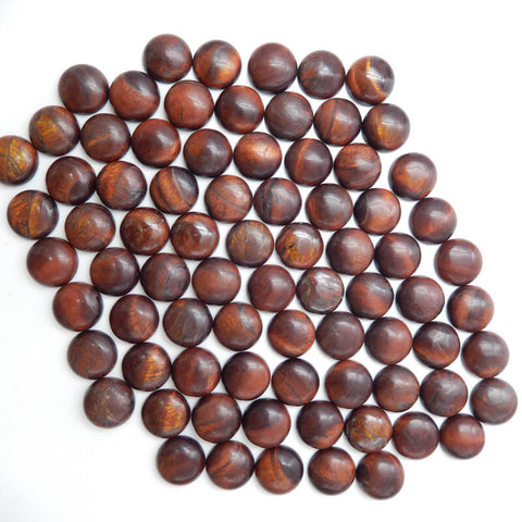 1 Piece Round Gemstone Cabochons, Amethyst, Obsidian, Tiger's Eye, Red Tiger's Eye and Sodalite, about 16x16x7mm, 2-3g - MyGemGarden