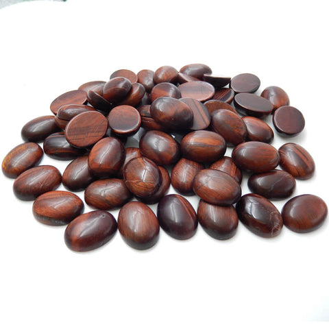 1 Piece Oval Gemstone Cabochon, Amethyst, Obsidian, Tiger's Eye, Red Tiger's Eye, Red Agate, Serpentine and Mookaite, about 20x15x7mm, 3-4g - MyGemGarden