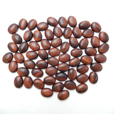 1 Piece Oval Gemstone Cabochon, Amethyst, Obsidian, Tiger's Eye, Red Tiger's Eye, Red Agate, Serpentine and Mookaite, about 20x15x7mm, 3-4g - MyGemGarden