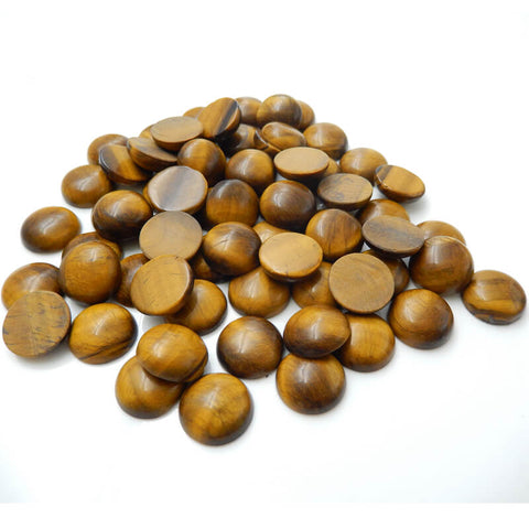 1 Piece Round Gemstone Cabochons, Amethyst, Obsidian, Tiger's Eye, Red Tiger's Eye and Sodalite, about 16x16x7mm, 2-3g - MyGemGarden