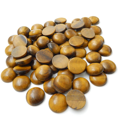 1 Piece Round Gemstone Cabochons, Amethyst, Obsidian, Tiger's Eye, Red Tiger's Eye and Sodalite, about 16x16x7mm, 2-3g - MyGemGarden