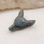 Natural Blue Apatite Carved wolf head Pendant Bead 28x23x10mm, 6.7g