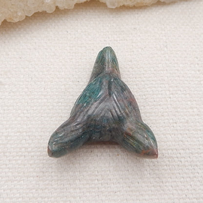 Natural Blue Apatite Carved wolf head Pendant Bead 28x23x10mm, 6.7g