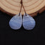 Natural Blue Lace Agate Earring Beads 17x12x4mm, 2.3g