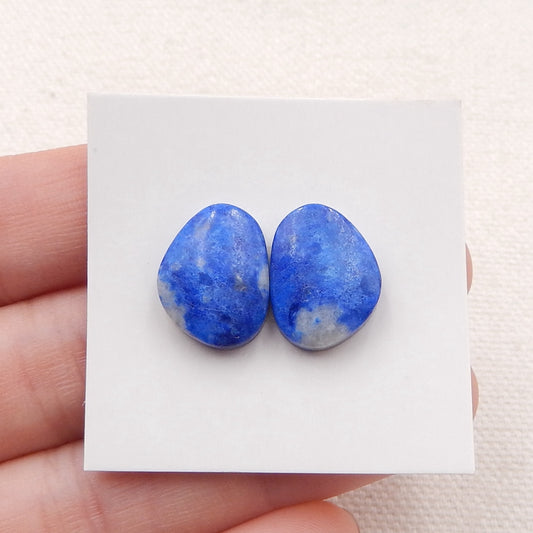 Natural Lapis Lazuli Cabochons Paired 15x11x4mm, 2.6g