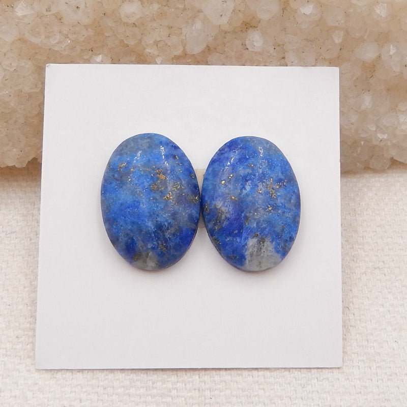 Natural Lapis Lazuli Cabochons Paired 18x13x4mm, 3.5g