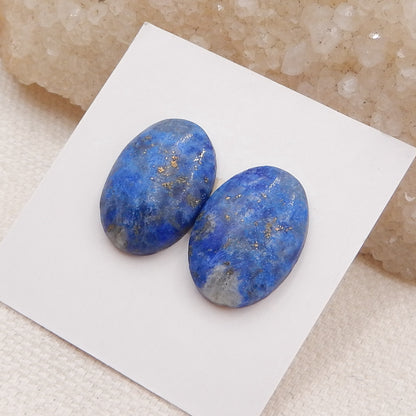 Natural Lapis Lazuli Cabochons Paired 18x13x4mm, 3.5g