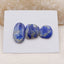 3 cabochons à dos plat en lapis-lazuli bleu naturel, 25x13x4mm, 17x16x4mm, 7.0g