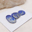 3 cabochons à dos plat en lapis-lazuli bleu naturel, 25x13x4mm, 17x16x4mm, 7.0g
