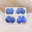 4 Pairs Natural Lapis Lazuli Cabochons 23x14x4mm, 19x12x5mm, 19.4g