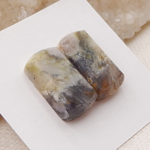 Natural Ocean Jasper Cabochons Paired 18x10x5mm, 3.9g