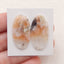 1 对椭圆形多色蘑菇碧玉平背凸圆形，29x15x4mm，4.6g