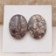 1 对椭圆形多色蛙眼碧玉平背凸圆形，20x15x5mm，4.5g