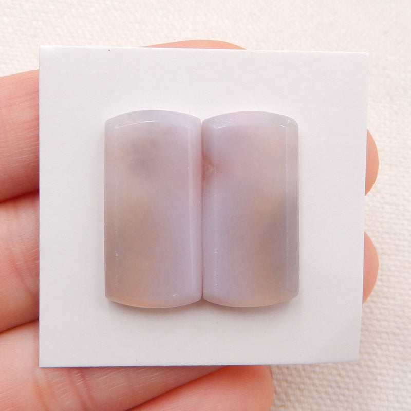 Natural Purple Agate Cabochons Paired 24x12x4mm, 4.9g