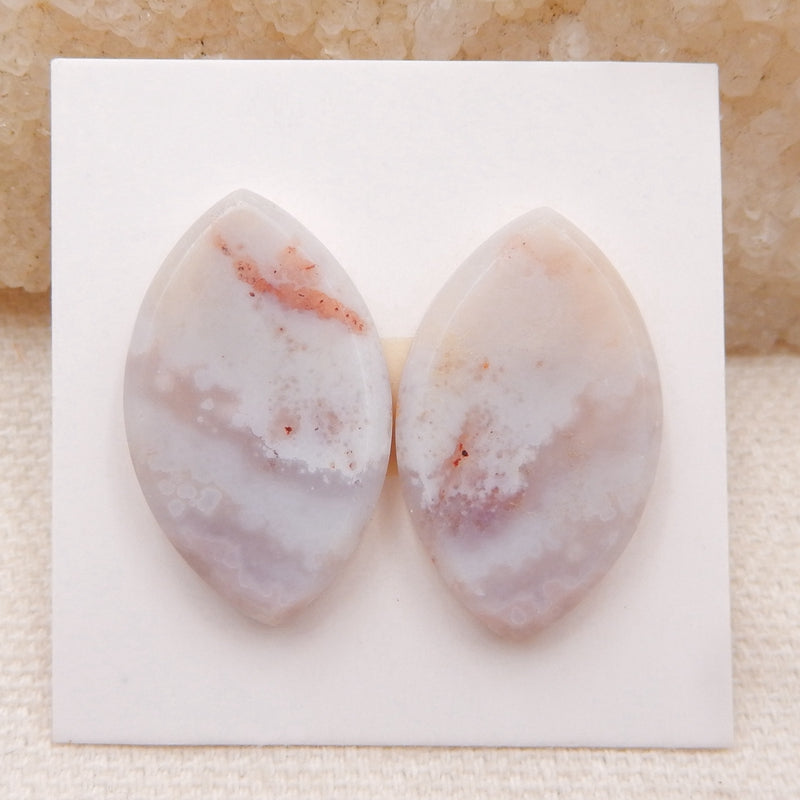 Natural Purple Agate Cabochons Paired 25x15x4mm, 4.8g
