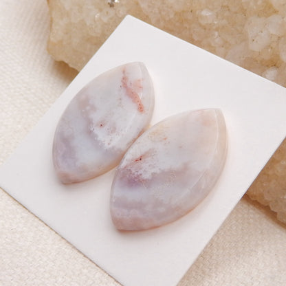 Natural Purple Agate Cabochons Paired 25x15x4mm, 4.8g