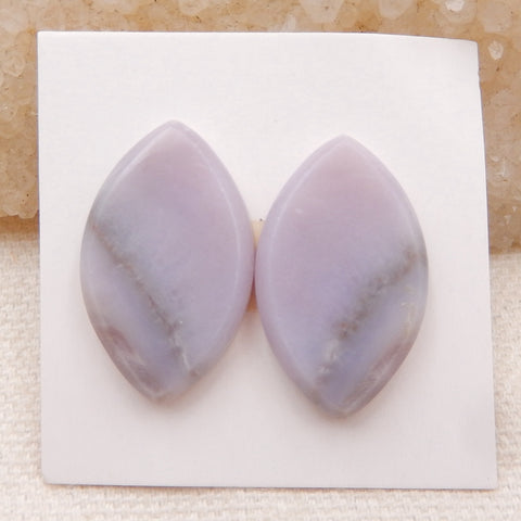 Natural Purple Agate Cabochons Paired 24x15x4mm, 4.6g