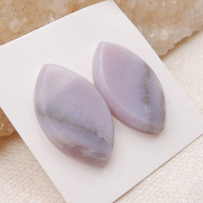 Natural Purple Agate Cabochons Paired 24x15x4mm, 4.6g