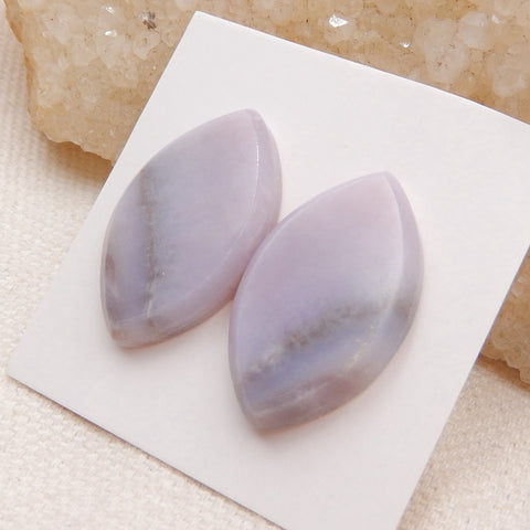 Natural Purple Agate Cabochons Paired 24x15x4mm, 4.6g