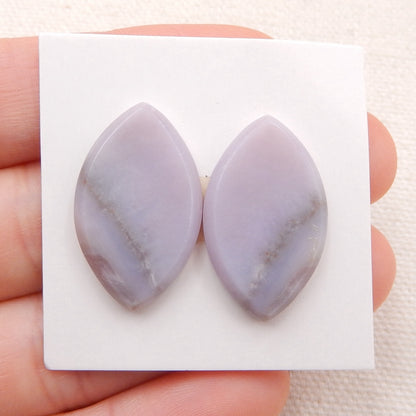 Natural Purple Agate Cabochons Paired 24x15x4mm, 4.6g