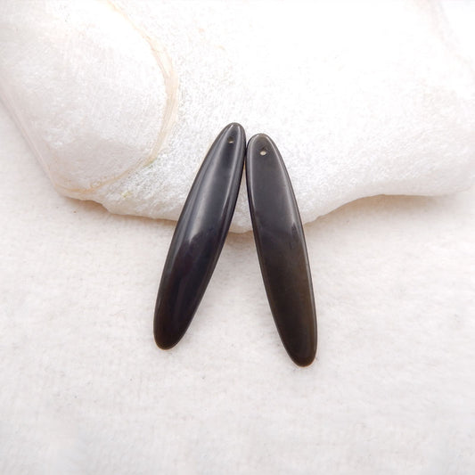 Pendentif en pierres précieuses d'obsidienne de vente chaude, pierre de boucles d'oreilles, 44X9X3mm, 1.8g