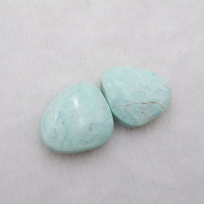 Natural Turquoise Cabochons Paired 17x15x4mm, 3.3g