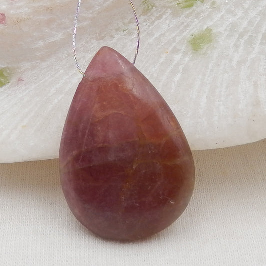 Natural Tourmaline Pendant Bead, 30x21x12mm, 7.3g