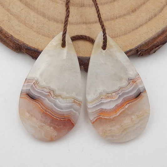 Natural Crazy Lace Agate Earring Beads 32x15x4mm, 5g