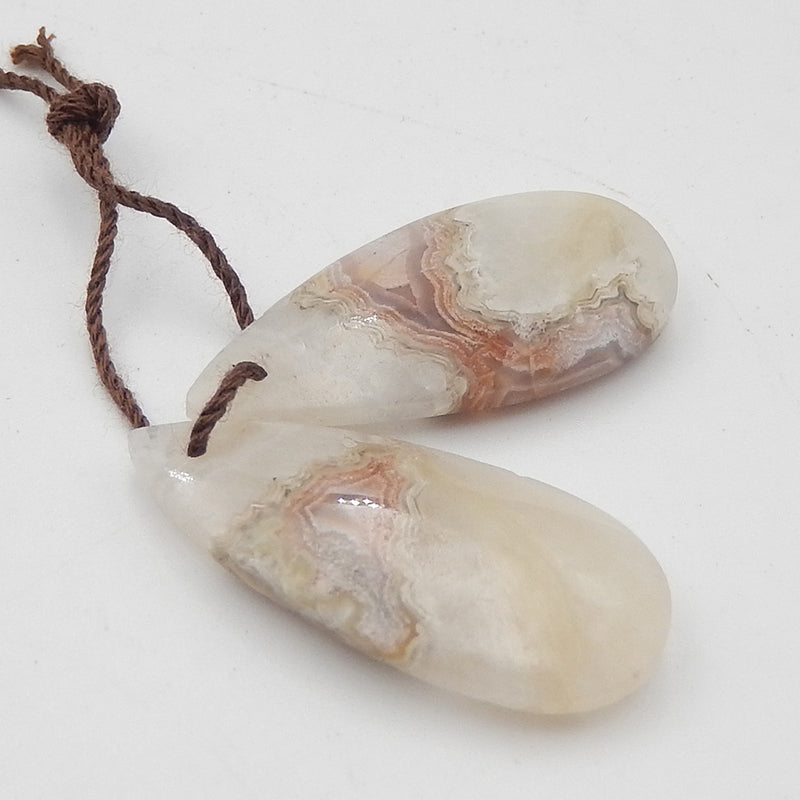 Natural Crazy Lace Agate Earring Beads 28x12x4mm, 4.3g
