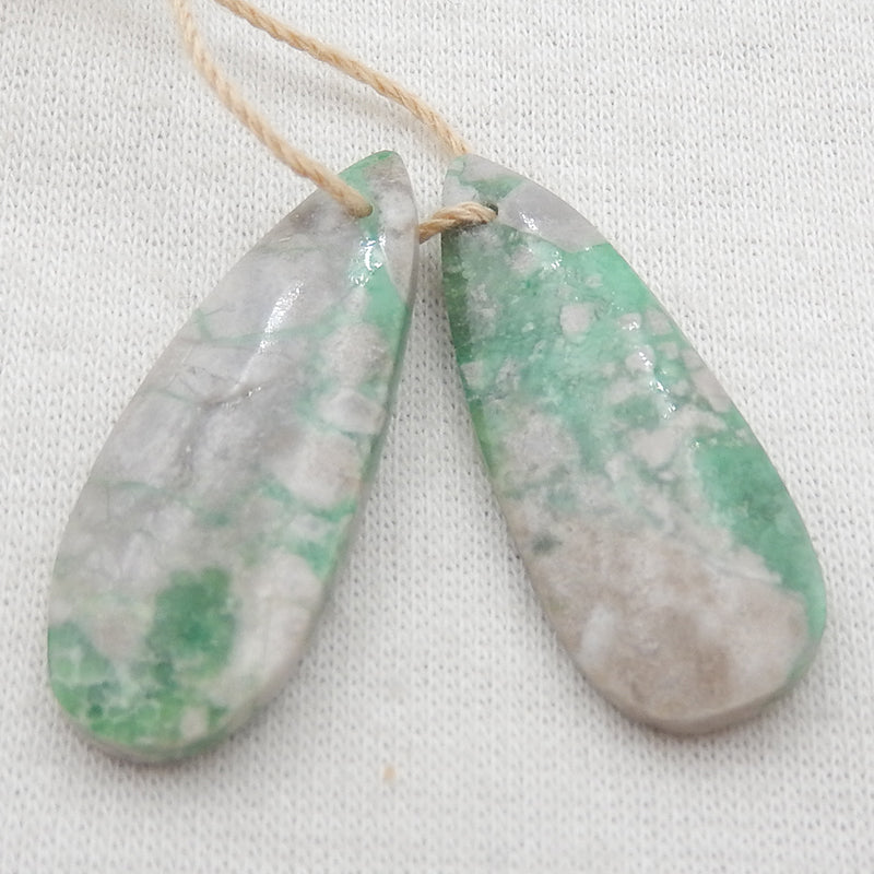 Natural Variscite Earring Beads 30x12x5mm, 4.4g