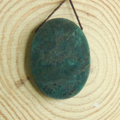 Beautiful Chrysocolla Carved woman Pendant Bead, 41x30x6mm, 13.1g - MyGemGarden