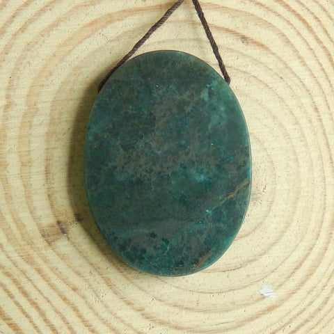 Beautiful Chrysocolla Carved woman Pendant Bead, 41x30x6mm, 13.1g - MyGemGarden