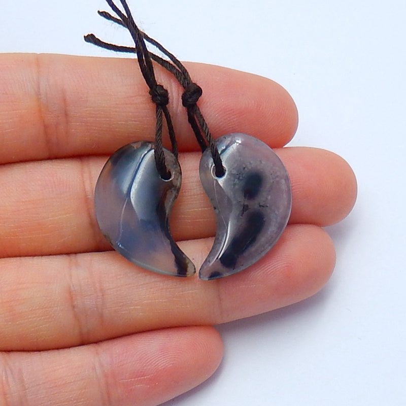 Natural Agate Drilled Earrings Pair 23x14x5mm,4.3g - MyGemGarden