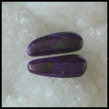 Natural Sugilite Gemstone Cabochon Pair, 15x7x3 mm,1.8g - MyGemGarden